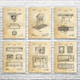 Funeral Home Patent Wall Art Set of 6