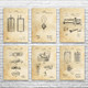 Thomas Edison Patent Wall Art Set of 6