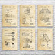 Swimming Pool Patent Wall Art Set of 6 Swimming Pool Patent Wall Art Set of 6