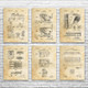 Piano Patent Wall Art Set of 6