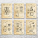Coffee Patent Wall Art Set of 6 Coffee Patent Wall Art Set of 6