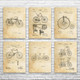 Bicycle Patent Wall Art Set of 6