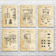 Bathroom Patent Wall Art Set of 6