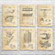 Construction Patent Wall Art Set of 6
