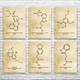 Psychedelic Molecule Wall Art Set of 6
