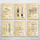 Shaving Patent Wall Art Set of 6