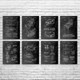 Pinball Patent Wall Art Set of 8 Pinball Patent Wall Art Set of 8