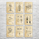 Barber Shop Patent Wall Art Set of 9