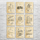 Farming Patent Wall Art Set of 9 Farming Patent Wall Art Set of 9