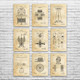 Nikola Tesla Patent Wall Art Set of 9