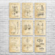 Scuba Diving Patent Wall Art Set of 9