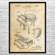 1939 Grand Piano Patent Wall Art