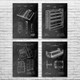 Library Patent Wall Art Set of 4