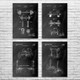 Weight Lifting Patent Wall Art Set of 4