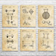 Weight Lifting Patent Wall Art Set of 6