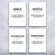 Goals Hustle Motivational Prints Set of 4