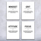 Mindset Focus Motivational Prints Set of 4