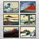 Hokusai Mount Fuji Ukiyo-e Wall Art Set of 6