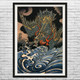 Dragon Above Waves Ukiyo-e Wall Art