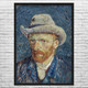 Van Gogh Portrait with Grey Felt Hat Art Print