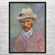 Van Gogh Portrait with Grey Straw Hat Art Print