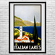 Italian Lakes Vintage Travel Art