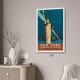 NYC Statue of Liberty Vintage Travel Art