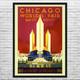 Chicago Worlds Fair 1933 Vintage Travel Art