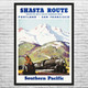 Shasta Route Vintage Travel Art