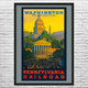 Washington Pennsylvania Railroad Vintage Travel Art