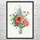 Bouquet of Flowers Botanical Art Print Bouquet of Flowers Botanical Art Print