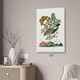 Northern Wheatear & Butterflies Botanical Art Print