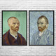 Van Gogh Self Portraits Art Prints Set of 2