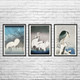 Birds Ukiyo-e Wall Art Set of 3