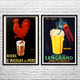 Beer Vintage Ad Wall Art Set of 2