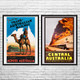 Australia Vintage Travel Art Set of 2