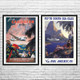 Pan Am Vintage Travel Art Set of 2