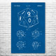 20 Sided Dice Patent Wall Art Poster (unframed) 9" x 12"