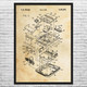 Super Famicom Exploded View Patent Wall Art