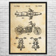 Super Glide Motorcycle Patent Wall Art