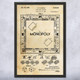 Monopoly Board Game Patent Wall Art