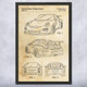 Porsche GT3RS Patent Wall Art
