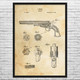 Old West Revolver Patent Wall Art