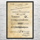 Two Piece Pool Cue Patent Wall Art