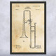 Slide Trombone Patent Wall Art
