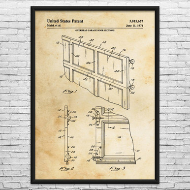 Garage Door Panels Patent Wall Art