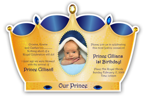 royal blue prince invitations