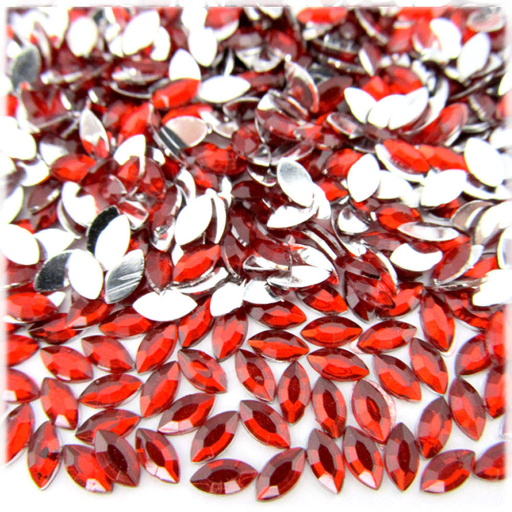 Rhinestones | Flatback | Eye | 4x8mm | 10,000-pc | Ruby Red | Crafts Outlet
