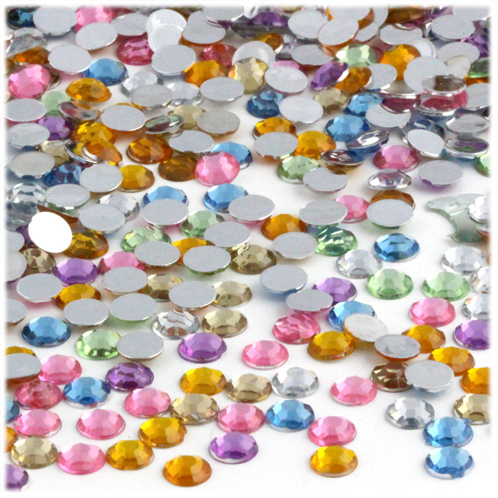 Rhinestones | Flatback | Round | 6mm | 144-pc | Pastel Assortment ...