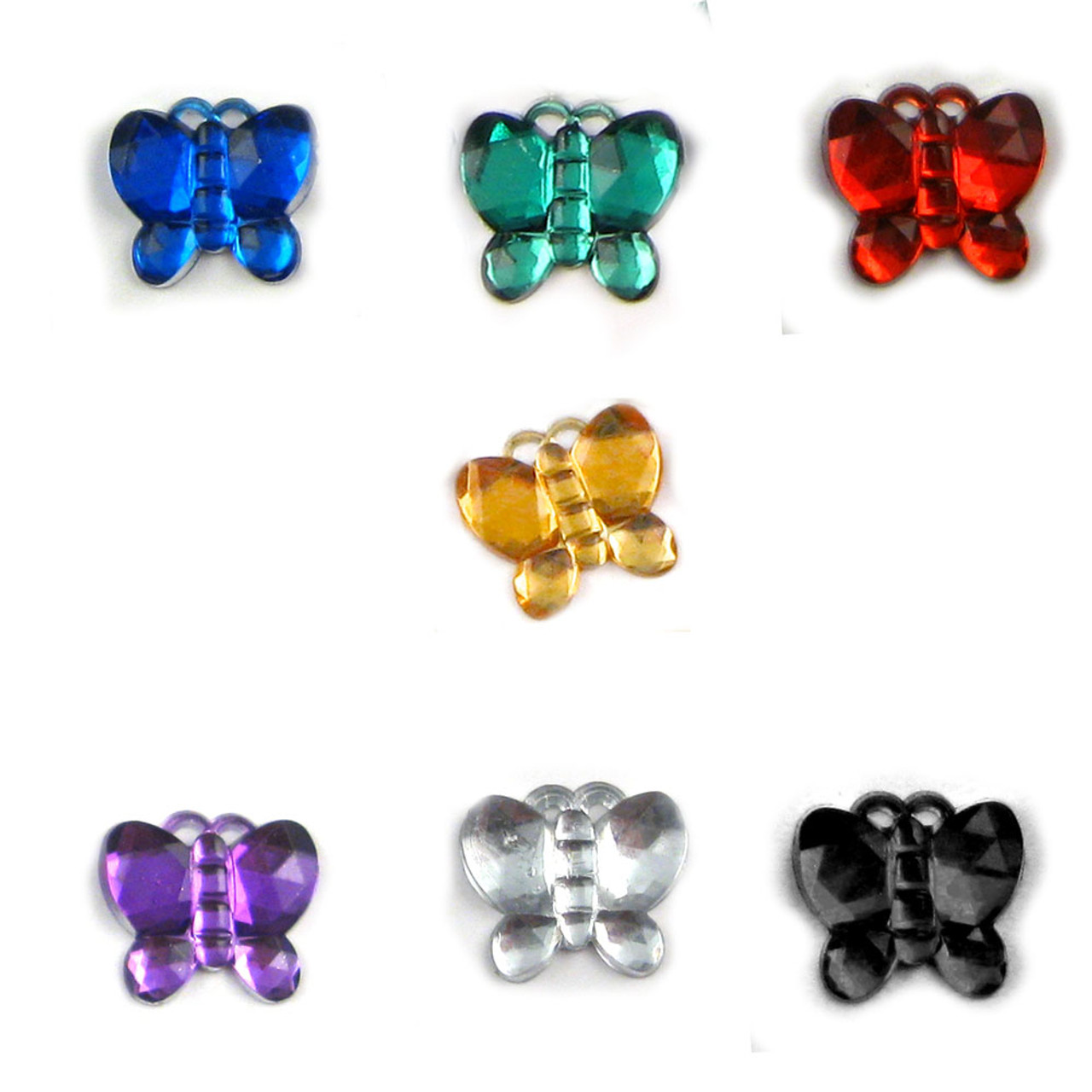 Rhinestones Flatback Butterfly 10mm 144 Pc Jewel Tone Assortment Crafts Outlet 3738